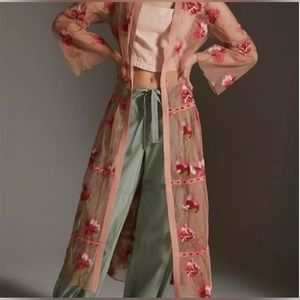 Anthropologie Bl-nk Pink Tulle Kimono